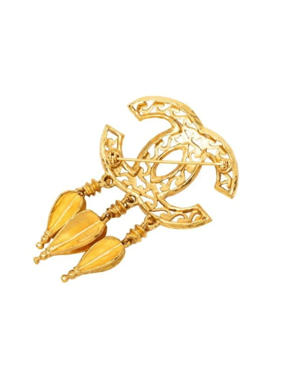 Chanel Vintage CC Logo Brooch Gold Plated